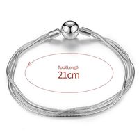 Simple Style Commute Round Sterling Silver Plating Silver Plated Bracelets sku image 4