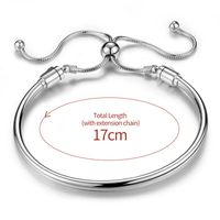 Simple Style Round Sterling Silver Plating Silver Plated Bracelets sku image 1