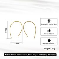 1 Pair Simple Style Geometric Plating Sterling Silver 14k Gold Plated White Gold Plated Earrings main image 2