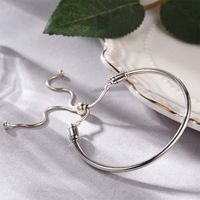 Simple Style Round Sterling Silver Plating Silver Plated Bracelets main image 3