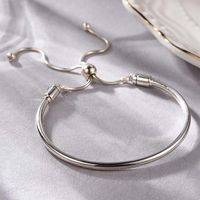 Simple Style Round Sterling Silver Plating Silver Plated Bracelets main image 1