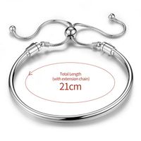Simple Style Round Sterling Silver Plating Silver Plated Bracelets sku image 3