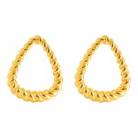 1 Pair Retro Simple Style Triangle Twist Plating Titanium Steel 18k Gold Plated Earrings main image 7