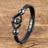 Modern Style Simple Style Semicircle Metal Layered Handmade Men's Bracelets sku image 5