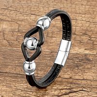 Modern Style Simple Style Semicircle Metal Layered Handmade Men's Bracelets main image 4