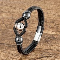 Modern Style Simple Style Semicircle Metal Layered Handmade Men's Bracelets sku image 17