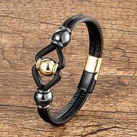 Modern Style Simple Style Semicircle Metal Layered Handmade Men's Bracelets sku image 10