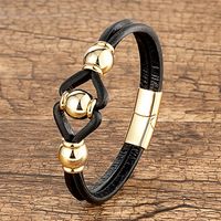 Modern Style Simple Style Semicircle Metal Layered Handmade Men's Bracelets main image 3