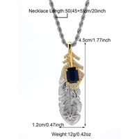 Stainless Steel Copper Simple Style IG Style Inlay Plating Feather Zircon Pendant Necklace sku image 1