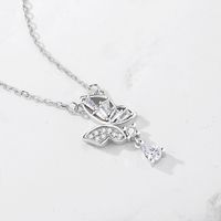 Casual Modern Style Commute Water Droplets Butterfly Sterling Silver Polishing Plating Inlay Zircon Pendant Necklace main image 5