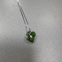 Sweet Heart Shape Sterling Silver Plating Inlay Artificial Gemstones Pendant Necklace 1 Piece sku image 3