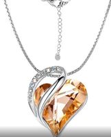 Sweet Heart Shape Sterling Silver Plating Inlay Artificial Gemstones Pendant Necklace 1 Piece sku image 2