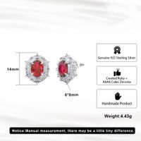 1 Pair Simple Style Geometric Polishing Plating Inlay Sterling Silver Zircon White Gold Plated Ear Studs main image 2