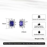 1 Pair Simple Style Shiny Geometric Polishing Plating Inlay Sterling Silver Zircon White Gold Plated Ear Studs main image 2