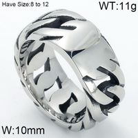 Retro Rock Classic Style Chains Print Twist Stainless Steel Titanium Steel Steel 18K Gold Plated Men's Rings sku image 1