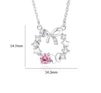 Simple Style Wreath Bow Knot Sterling Silver Pendant Necklace main image 2