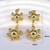1 Pair Retro Simple Style Streetwear Flower Ginkgo Leaf Plating Copper 18k Gold Plated Drop Earrings main image 3