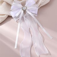 Women's Sweet Solid Color Bow Knot Cloth Hair Clip sku image 2