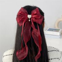 Women's Sweet Solid Color Bow Knot Cloth Hair Clip main image 2