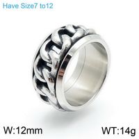 Retro Rock Classic Style Chains Print Twist Stainless Steel Titanium Steel Steel 18K Gold Plated Men's Rings sku image 23