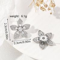 1 Paar Ig-stil Elegant Blume Inlay Kupfer Zirkon Ohrstecker main image 2