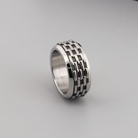Retro Rock Classic Style Chains Print Twist Stainless Steel Titanium Steel Steel 18K Gold Plated Men's Rings main image 6