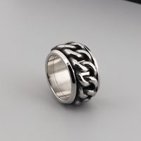 Retro Rock Classic Style Chains Print Twist Stainless Steel Titanium Steel Steel 18K Gold Plated Men's Rings main image 8