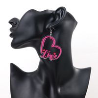 1 Pair Romantic Love Heart Shape Arylic Drop Earrings main image 3