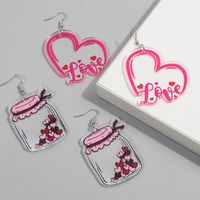 1 Pair Romantic Love Heart Shape Arylic Drop Earrings main image 7