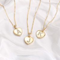Simple Style Letter Heart Shape Copper Plating Zircon 14k Gold Plated Pendant Necklace main image 5