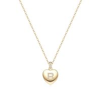 Simple Style Letter Heart Shape Copper Plating Zircon 14k Gold Plated Pendant Necklace sku image 2