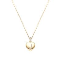 Simple Style Letter Heart Shape Copper Plating Zircon 14k Gold Plated Pendant Necklace sku image 3
