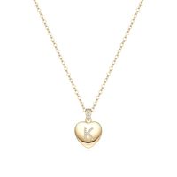 Simple Style Letter Heart Shape Copper Plating Zircon 14k Gold Plated Pendant Necklace sku image 4