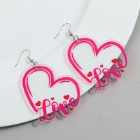 1 Pair Romantic Love Heart Shape Arylic Drop Earrings sku image 2