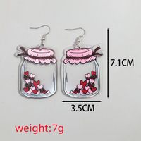 1 Pair Romantic Love Heart Shape Arylic Drop Earrings main image 2