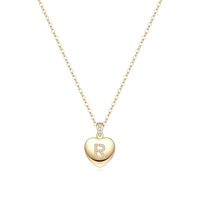 Simple Style Letter Heart Shape Copper Plating Zircon 14k Gold Plated Pendant Necklace sku image 7