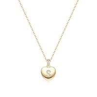 Simple Style Letter Heart Shape Copper Plating Zircon 14k Gold Plated Pendant Necklace sku image 8