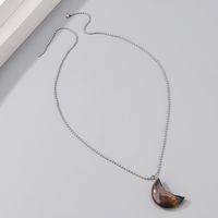 Vintage Style Simple Style Classic Style Moon Natural Stone Tiger Eye Irregular Handmade Three-dimensional Pendant Necklace sku image 5