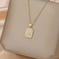 Wholesale IG Style Simple Style Electrocardiogram Wings Bow Knot 201 Stainless Steel Copper Plating Inlay Opal Zircon Pendant Necklace main image 9