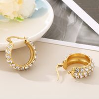 1 Pair Simple Style Round Plating Inlay Stainless Steel Zircon 18K Gold Plated Earrings main image 6