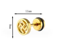 1 Piece Chinoiserie Geometric Plating Stainless Steel Ear Studs main image 2