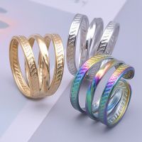 Simple Style Circle Stainless Steel Layered 18k Gold Plated Open Rings main image 6