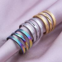 Simple Style Circle Stainless Steel Layered 18k Gold Plated Open Rings main image 5