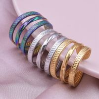 Simple Style Circle Stainless Steel Layered 18k Gold Plated Open Rings main image 1