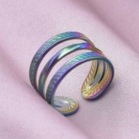 Simple Style Circle Stainless Steel Layered 18k Gold Plated Open Rings main image 8