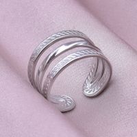 Simple Style Circle Stainless Steel Layered 18k Gold Plated Open Rings main image 9