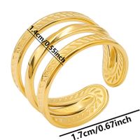 Simple Style Circle Stainless Steel Layered 18k Gold Plated Open Rings sku image 3