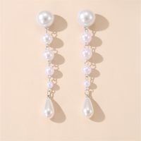 1 Pair Vintage Style Simple Style Water Droplets Solid Color Beaded Plating Imitation Pearl Alloy Drop Earrings main image 1