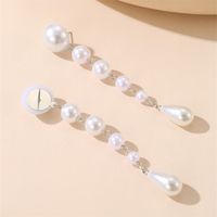 1 Pair Vintage Style Simple Style Water Droplets Solid Color Beaded Plating Imitation Pearl Alloy Drop Earrings main image 6