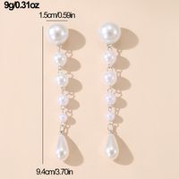1 Pair Vintage Style Simple Style Water Droplets Solid Color Beaded Plating Imitation Pearl Alloy Drop Earrings main image 2